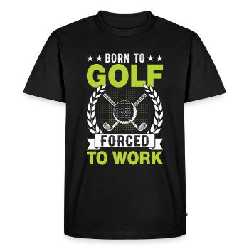 Jouer au golf, c’est vivre !- Swing the golf club - T-shirt Premium bio Homme - noir - Devant - Nico (187cm)