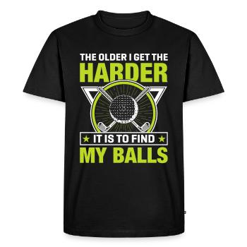 Jouer au golf, c’est vivre !- Swing the golf club - T-shirt Premium bio Homme - noir - Devant - Nico (187cm)