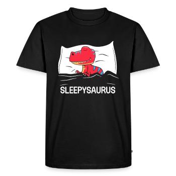 Official Napping Shirt Sleeping Dino - Men's Premium Organic T-Shirt - black - Front - Nico (187cm)