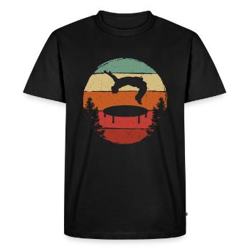 Trampoline Rétro Backflip - T-shirt Premium bio Homme - noir - Devant - Nico (187cm)
