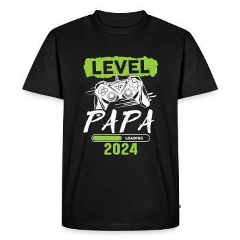 Papa Level Loading 2024 - Men's Premium Organic T-Shirt - black - Front - Nico (187cm)