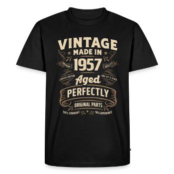 Vintage 66th Birthday Decorations Funny 1957 - Men's Premium Organic T-Shirt - black - Front - Nico (187cm)