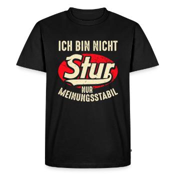 Je ne suis pas têtu, juste stable dans l’opinion - T-shirt Premium bio Homme - noir - Devant - Nico (187cm)