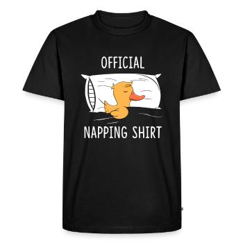 Chemise officielle de sieste Canard en caoutchouc - T-shirt Premium bio Homme - noir - Devant - Nico (187cm)