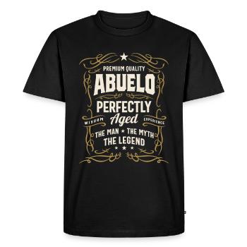 Abuelo The Man The Myth the Legend Funny Grandpa - Men's Premium Organic T-Shirt - black - Front - Nico (187cm)
