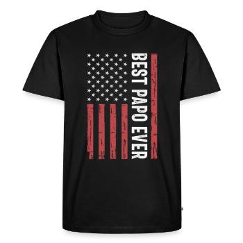 Best Papo Ever US American Flag Funny Grandpa - Men's Premium Organic T-Shirt - black - Front - Nico (187cm)