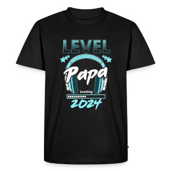 Papa Level Loading 2024 - Men's Premium Organic T-Shirt - black - Front - Nico (187cm)
