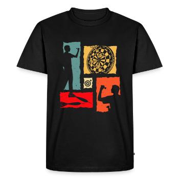 Dart Retro Dart Vintage Dart Player - T-shirt Premium bio Homme - noir - Devant - Nico (187cm)