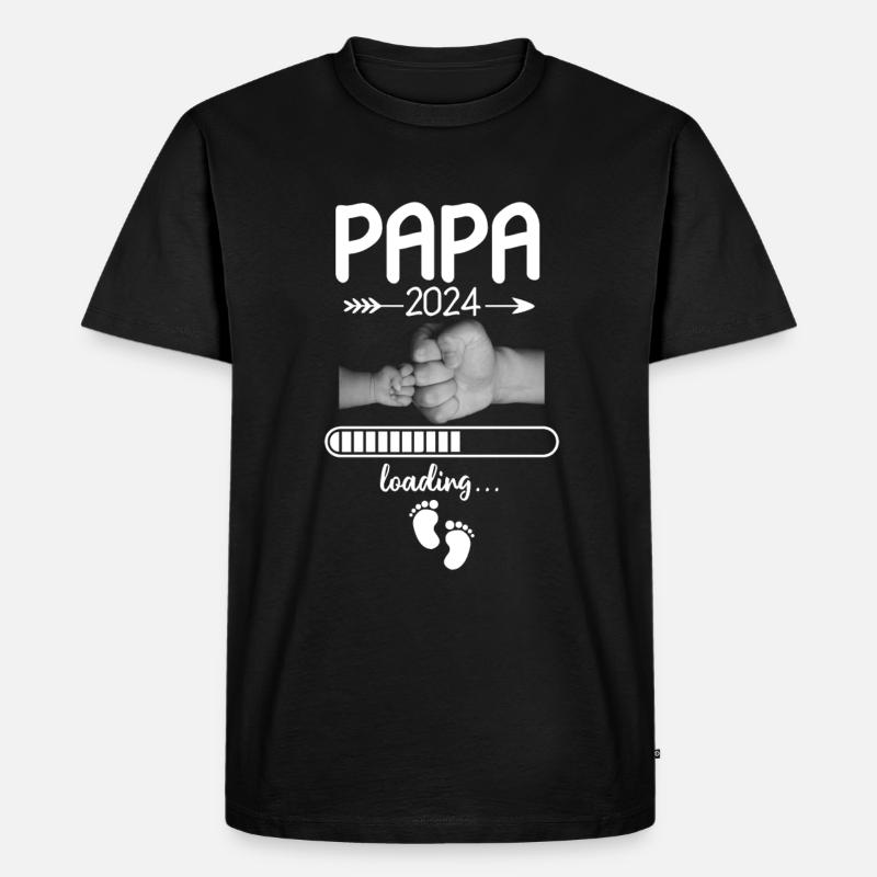 Papa 2024 Loading - Männer Premium Bio T-Shirt - Schwarz