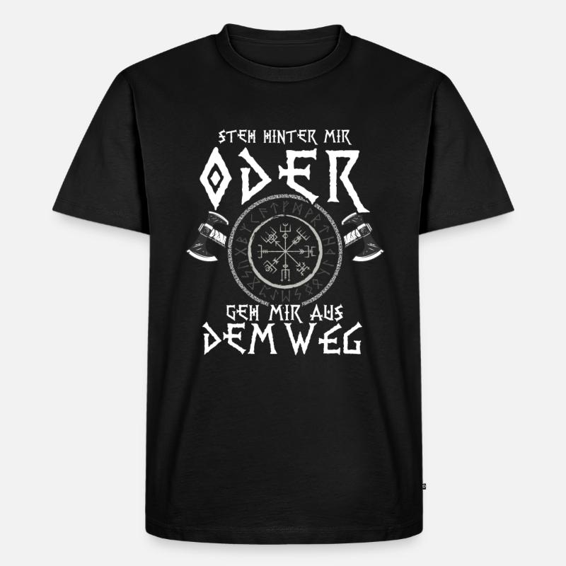 Steh Hinter Mir Odin Wikinger - Männer Premium Bio T-Shirt - Schwarz