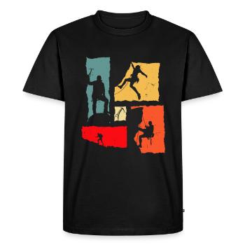 Climber Retro Escalade - T-shirt Premium bio Homme - noir - Devant - Nico (187cm)