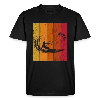 Kite Surfeur Rétro - T-shirt Premium bio Homme - noir - Devant - Nico (187cm)