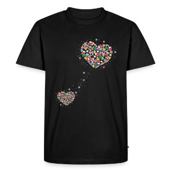 Enceinte Maman Chat Maman Maman Deux Coeurs - T-shirt Premium bio Homme - noir - Devant - Nico (187cm)