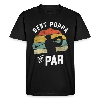 Best Poppa By Par Golf Golfer Golfing Father's Day - Men's Premium Organic T-Shirt - black - Front - Nico (187cm)