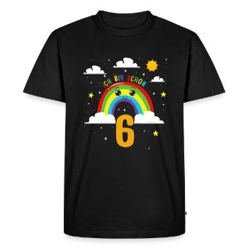 Anniversaire arc-en-ciel 6 ans J’ai 6 ans - T-shirt Premium bio Homme - noir - Devant - Nico (187cm)