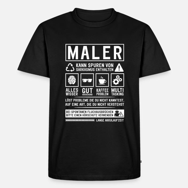 Kann Spuren von Sarkasmus enthalten - Männer Premium Bio T-Shirt - Schwarz