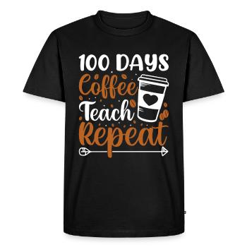 Coffee Teach Repeat - Men's Premium Organic T-Shirt - black - Front - Nico (187cm)