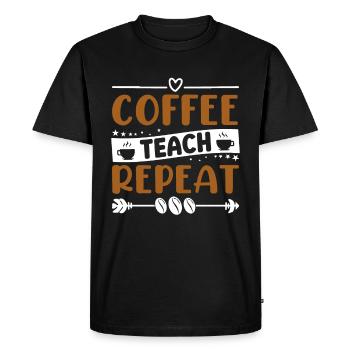 Coffee Teach Repeat - Coffee Lovers - Men's Premium Organic T-Shirt - black - Front - Nico (187cm)