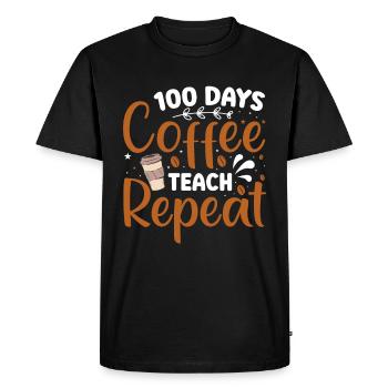 Coffee Teach Repeat - Men's Premium Organic T-Shirt - black - Front - Nico (187cm)
