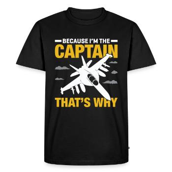 Pilote - Né pour piloter un avion ! - T-shirt Premium bio Homme - noir - Devant - Nico (187cm)