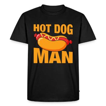 Hot Dog Man - Men's Premium Organic T-Shirt - black - Front - Nico (187cm)