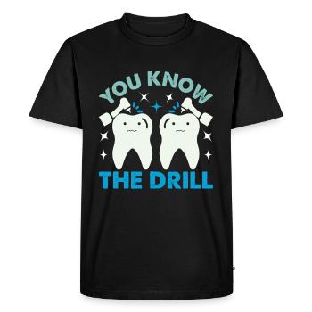 Dentiste Dentiste Dents - T-shirt Premium bio Homme - noir - Devant - Nico (187cm)