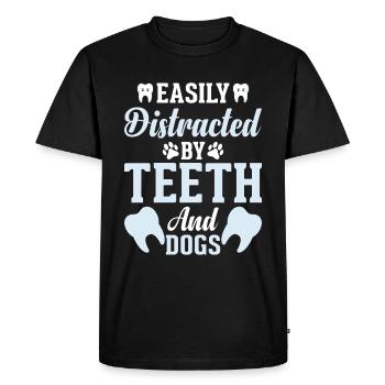Dentiste Dentiste Dents - T-shirt Premium bio Homme - noir - Devant - Nico (187cm)