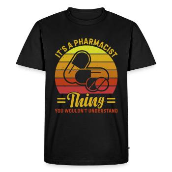 Pharmacien Ding Personne ne connaît aussi bien les médicaments - T-shirt Premium bio Homme - noir - Devant - Nico (187cm)