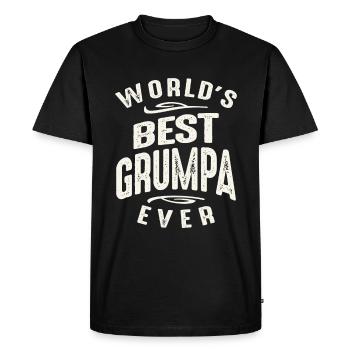 World's Best Grumpa Ever Funny Grandpa - Men's Premium Organic T-Shirt - black - Front - Nico (187cm)