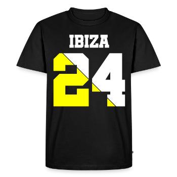 Ibiza 24 - Men's Premium Organic T-Shirt - black - Front - Nico (187cm)