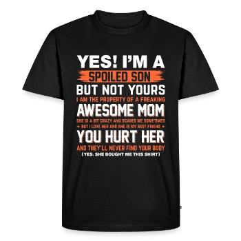 Petit-fils et grands-parents - Un lien spécial - T-shirt Premium bio Homme - noir - Devant - Nico (187cm)