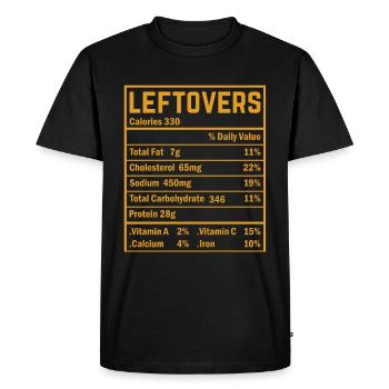 No Waste - Food Leftovers Nutritional Values Check! - Men's Premium Organic T-Shirt - black - Front - Nico (187cm)
