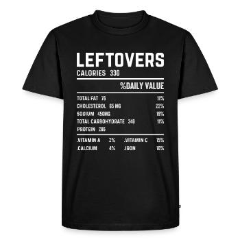 No Waste - Food Leftovers Nutritional Values Check! - Men's Premium Organic T-Shirt - black - Front - Nico (187cm)