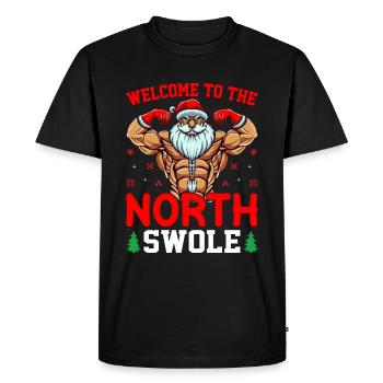 North Swole North Pole Santa Claus Christmas - Men's Premium Organic T-Shirt - black - Front - Nico (187cm)