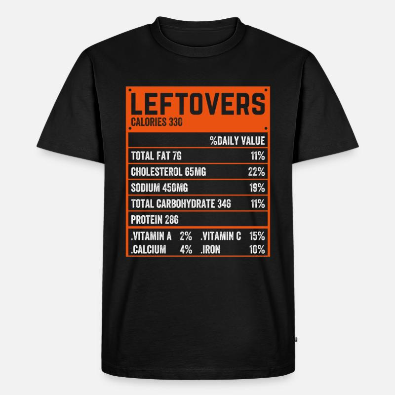 No Waste - Essensreste Nährwerte Check! - Männer Premium Bio T-Shirt - Schwarz