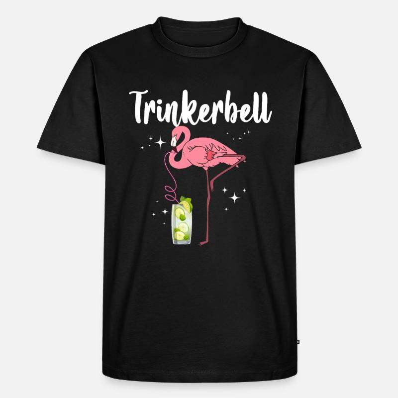Trinkerbell Flamingo - Männer Premium Bio T-Shirt - Schwarz