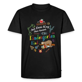 À l’écart : voici un enfant de maternelle - T-shirt Premium bio Homme - noir - Devant - Nico (187cm)