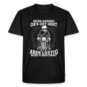 Je ne sais pas si ça va bien se passer mais ça va être une moto - T-shirt Premium bio Homme - noir - Devant - Nico (187cm)