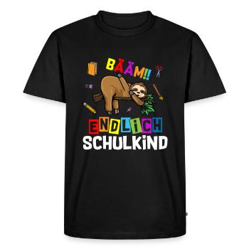 Bääm enfin écolier paresseux - T-shirt Premium bio Homme - noir - Devant - Nico (187cm)