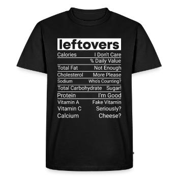 No Waste - Food Leftovers Nutritional Values Check! - Men's Premium Organic T-Shirt - black - Front - Nico (187cm)