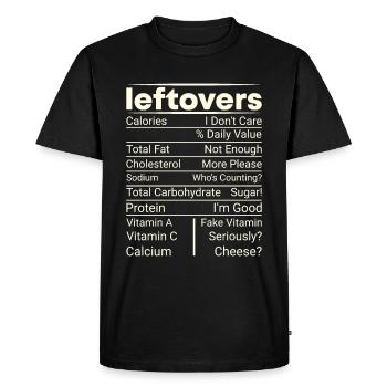 No Waste - Food Leftovers Nutritional Values Check! - Men's Premium Organic T-Shirt - black - Front - Nico (187cm)