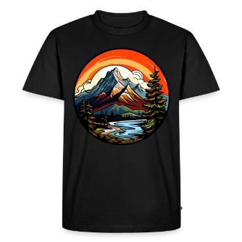 Montagnes, Paysage, Nature - T-shirt Premium bio Homme - noir - Devant - Nico (187cm)