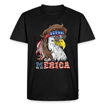 Eagle Merica 4th Of July USA - Men's Premium Organic T-Shirt - black - Front - Nico (187cm)