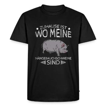 La maison, c’est là que se trouvent mes cochons ventrus - T-shirt Premium bio Homme - noir - Devant - Nico (187cm)