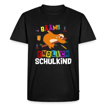 Bääm Finally Schoolchild Sloth School Enrollment - Men's Premium Organic T-Shirt - black - Front - Nico (187cm)
