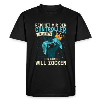 Hand Me The Controller King Console Gamer - T-shirt Premium bio Homme - noir - Devant - Nico (187cm)