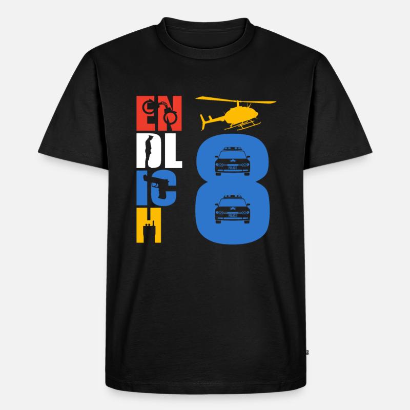 Endlich 8 Polizei - Männer Premium Bio T-Shirt - Schwarz