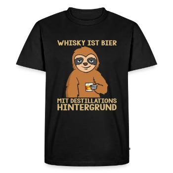 Whiskey is beer with distillation background - Men's Premium Organic T-Shirt - black - Front - Nico (187cm)