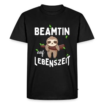 Fonctionnaire à vie - T-shirt Premium bio Homme - noir - Devant - Nico (187cm)