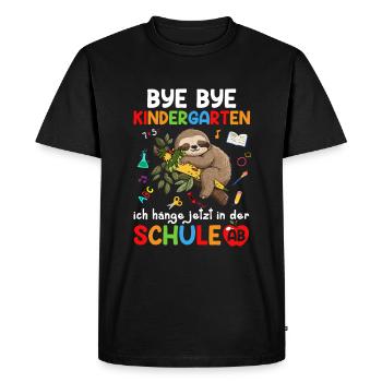 Bye Bye Kindergarten I'm Hanging In School Now - Men's Premium Organic T-Shirt - black - Front - Nico (187cm)